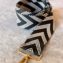 Load image into Gallery viewer, Black Chevron Bag Strap