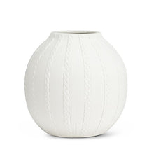 Load image into Gallery viewer, Knit & Cabled Vase - Matte White