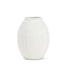 Load image into Gallery viewer, Knit & Cabled Vase - Matte White
