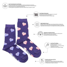 Load image into Gallery viewer, Women's Purple Candy Hearts Socks