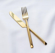 Load image into Gallery viewer, Gold Hammered Flatware