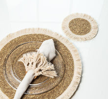 Load image into Gallery viewer, Coaster - Fringed Ivory