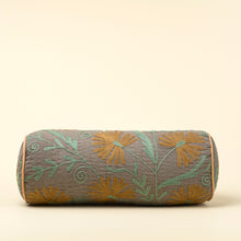 Load image into Gallery viewer, Suzani Embroidered Kantha Bolster - Grey