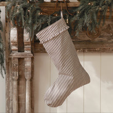 Load image into Gallery viewer, Ticking Stripe Stocking - Black