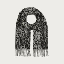 Load image into Gallery viewer, Cashmink Scarf - Cheeta Charcoal