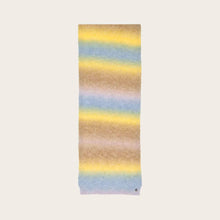 Load image into Gallery viewer, Rainbow Knitted Scarf Colour Gradient - Cloudy Turquoise