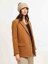 Load image into Gallery viewer, Knitted Loevenich Balloon Hat with Faux Pom Pom - Toffee