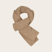 Load image into Gallery viewer, Loevenich Knitted Scarf with Ribbed Pattern - Toffee
