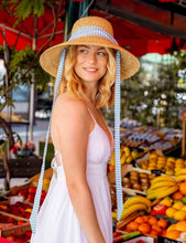 Load image into Gallery viewer, Straw Hat with Crocheted Cherries - White Pepper