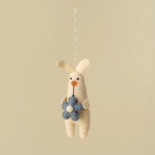 Load image into Gallery viewer, Blossom Bunny Felt Ornament - Blue
