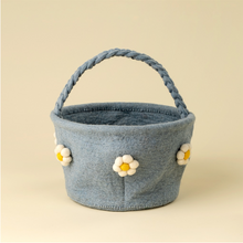 Load image into Gallery viewer, Daisy Felt Easter Basket - Blue