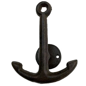 Distressed Anchor Hook - Antique Brown
