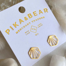 Load image into Gallery viewer, Metropolis Hexagonal Fan Stud Earrings