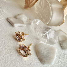 Load image into Gallery viewer, Knyosis Eye Stud Earrings with Baguettes