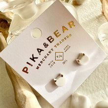 Load image into Gallery viewer, Mew Porcelain Cat Face Stud Earrings - Gold