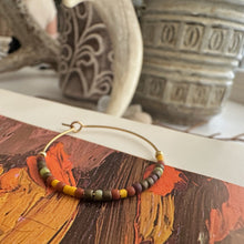 Load image into Gallery viewer, Memphré Bead Hoop Earrings Cedars & Pines - Gold