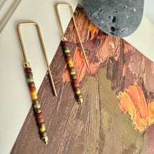 Load image into Gallery viewer, Indurata Beaded Bended Wire Earrings - Cedars & Pine
