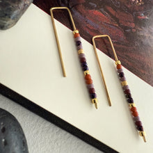 Load image into Gallery viewer, Indurata Beaded Bended Wire Earrings - Northern Lake