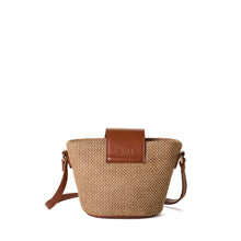 Load image into Gallery viewer, Emma Two-Tone Woven Crossbody Bag - Tan