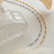 Load image into Gallery viewer, Figaro Flat Link Patterned Chain Necklace