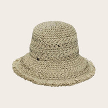 Load image into Gallery viewer, Frayed Brim Crochet Pattern Hat - Olive