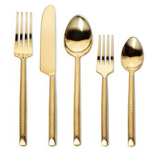 Load image into Gallery viewer, Gold Hammered Flatware