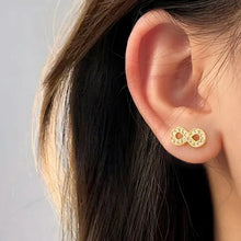Load image into Gallery viewer, Infinity Stud Earrings - 18K Gold Plated Sterling Silver
