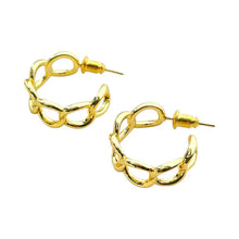 Load image into Gallery viewer, Chain Link Stud Earrings - 18K Gold Plated Sterling Silver