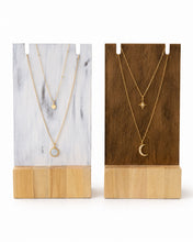 Load image into Gallery viewer, Distressed Gold/ White Necklace Stand - Rectangular