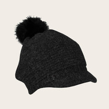 Load image into Gallery viewer, Knitted Loevenich Balloon Hat with Faux Pom Pom - Charcoal
