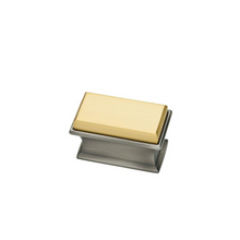 Load image into Gallery viewer, Dual Tone Luxe Square knob - Silver/ Bayview Brass