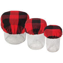 Load image into Gallery viewer, Mini Bowl Covers, Set of 3 - Red Buffalo Check