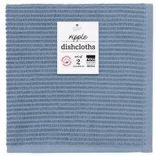 Load image into Gallery viewer, Ripple Dishcloths Set of 2 - Slate Blue