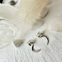Load image into Gallery viewer, New Moon Crescent Moon Style Stud - Sterling Silver