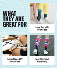 Load image into Gallery viewer, Knee High Compression Socks - Meow