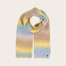 Load image into Gallery viewer, Rainbow Knitted Scarf Colour Gradient - Cloudy Turquoise
