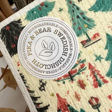 Load image into Gallery viewer, Swedish Dish Cloth - Oh Christmas Tree Retro Christmas