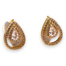 Load image into Gallery viewer, Tear Drop Stud Earrings - 18K Gold Plated Sterling Silver