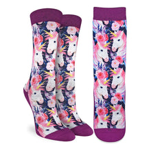 Load image into Gallery viewer, Unicorns With Flowers Socks

