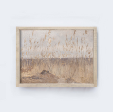 Load image into Gallery viewer, Vintage Grassy Landscape Framed Art - Aged Farmhouse