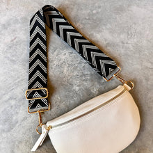 Load image into Gallery viewer, Black Chevron Bag Strap
