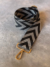 Load image into Gallery viewer, Black Chevron Bag Strap
