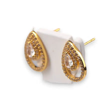 Load image into Gallery viewer, Tear Drop Stud Earrings - 18K Gold Plated Sterling Silver