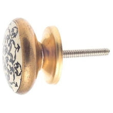 Load image into Gallery viewer, Ceramic Knob - Black, Gold & Cream
