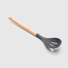 Load image into Gallery viewer, Slotted Spoon - Silicone With Beech Wood Handle