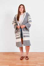 Load image into Gallery viewer, The Gale Terry Lined Zip Poncho - Grey