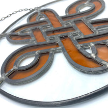 Load image into Gallery viewer, Stained Glass - Amber Celtic Knot