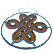 Load image into Gallery viewer, Stained Glass - Amber Celtic Knot