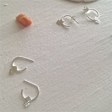 Load image into Gallery viewer, Mimas Sterling Silver Hoop Stud Earrings