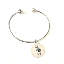 Load image into Gallery viewer, Peace Sign Bangle